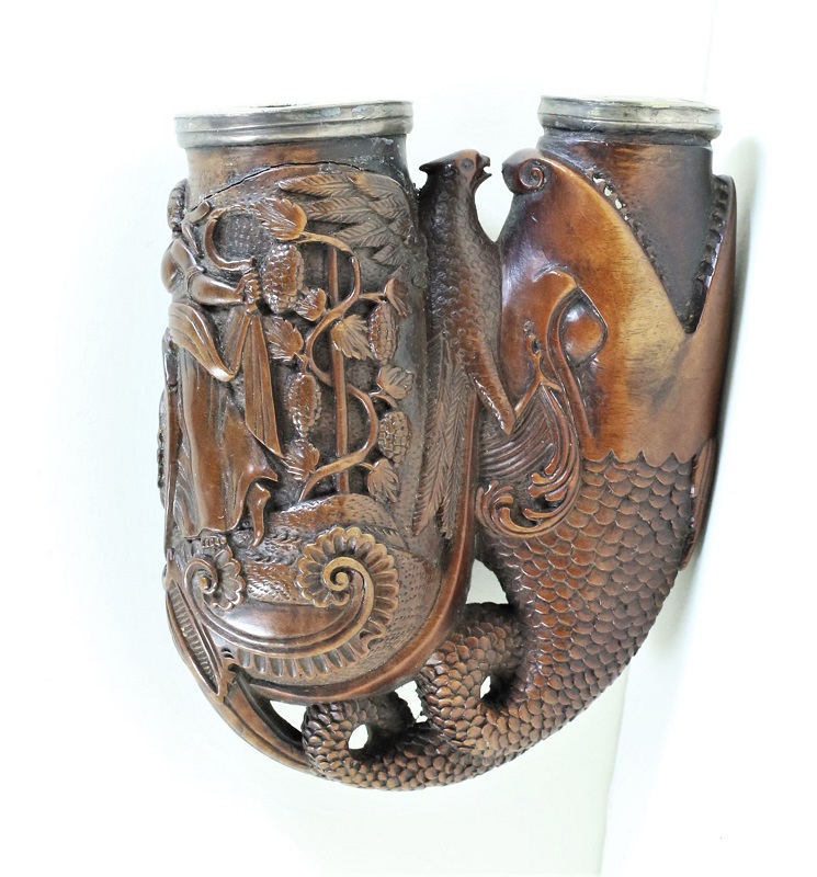 Finely Carved Ulmer Wood Pipe Image