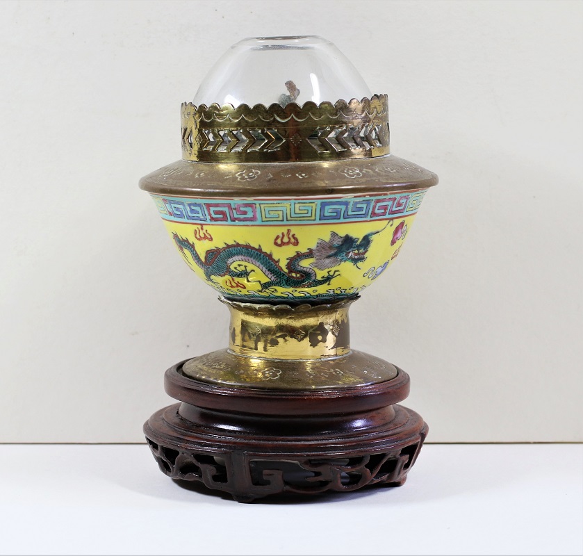 Porcelain & Brass Opium Lamp Image
